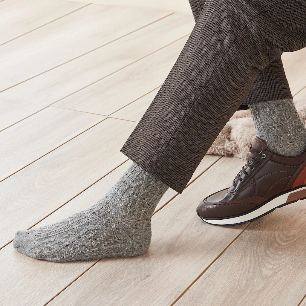 Aran Cable Merino Crew Socks - Image 11