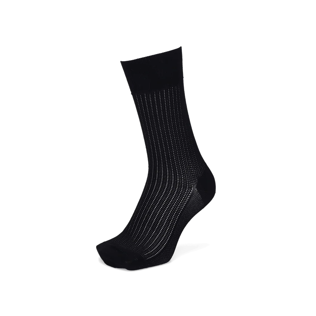 Artisan Stripe Mesh Cotton Crew Socks - Image 4
