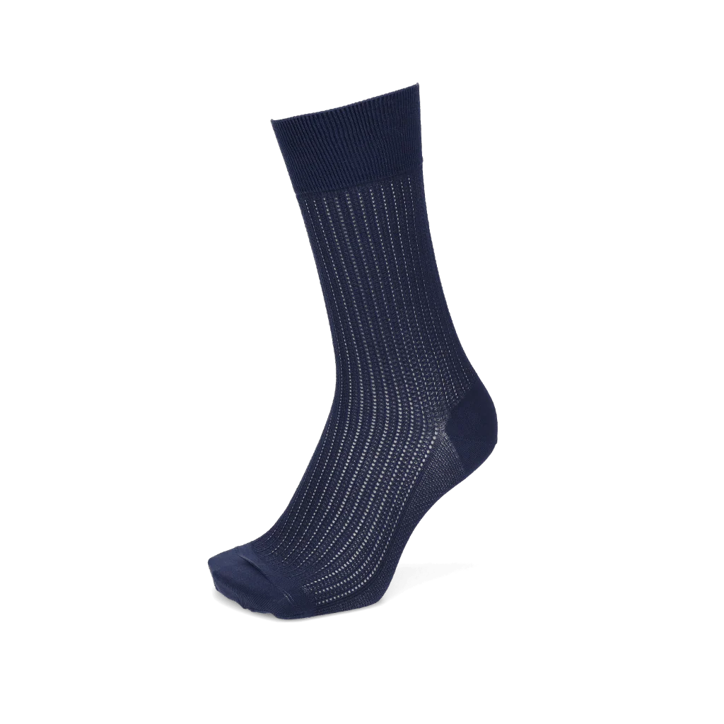 Artisan Stripe Mesh Cotton Crew Socks - Image 6