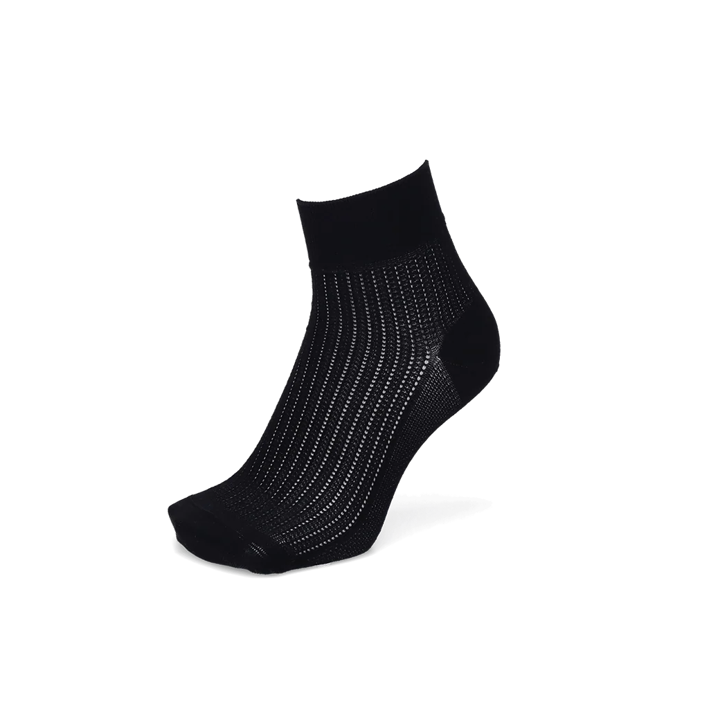 Artisan Stripe Mesh Cotton Quarter Socks - Image 4