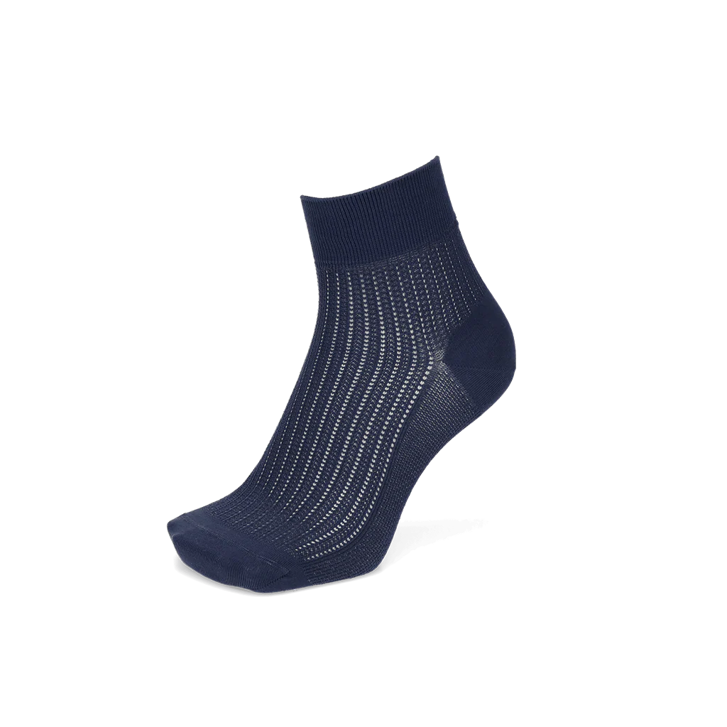Artisan Stripe Mesh Cotton Quarter Socks - Image 6