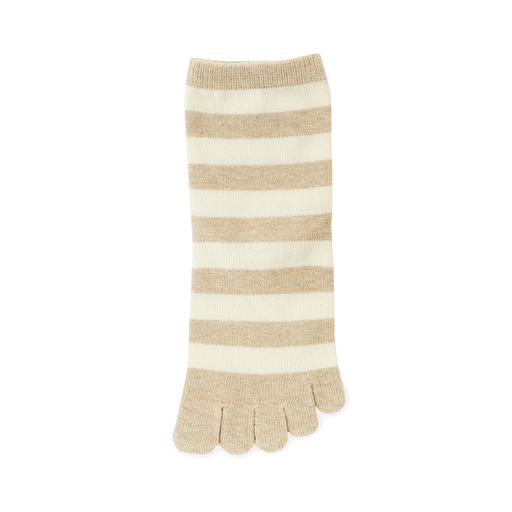 Bold Striped Cotton Toe Quarter Socks - Image 5