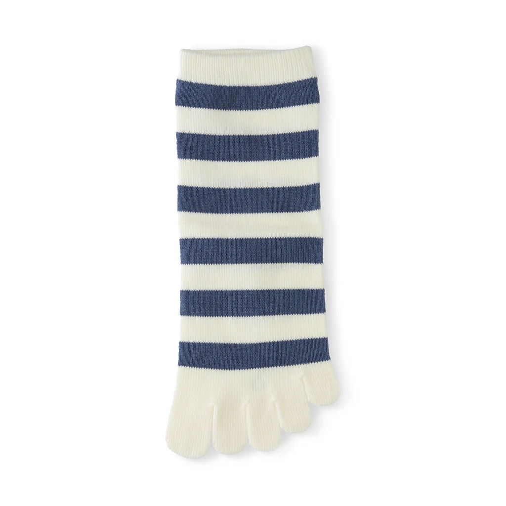 Bold Striped Cotton Toe Quarter Socks - Image 6