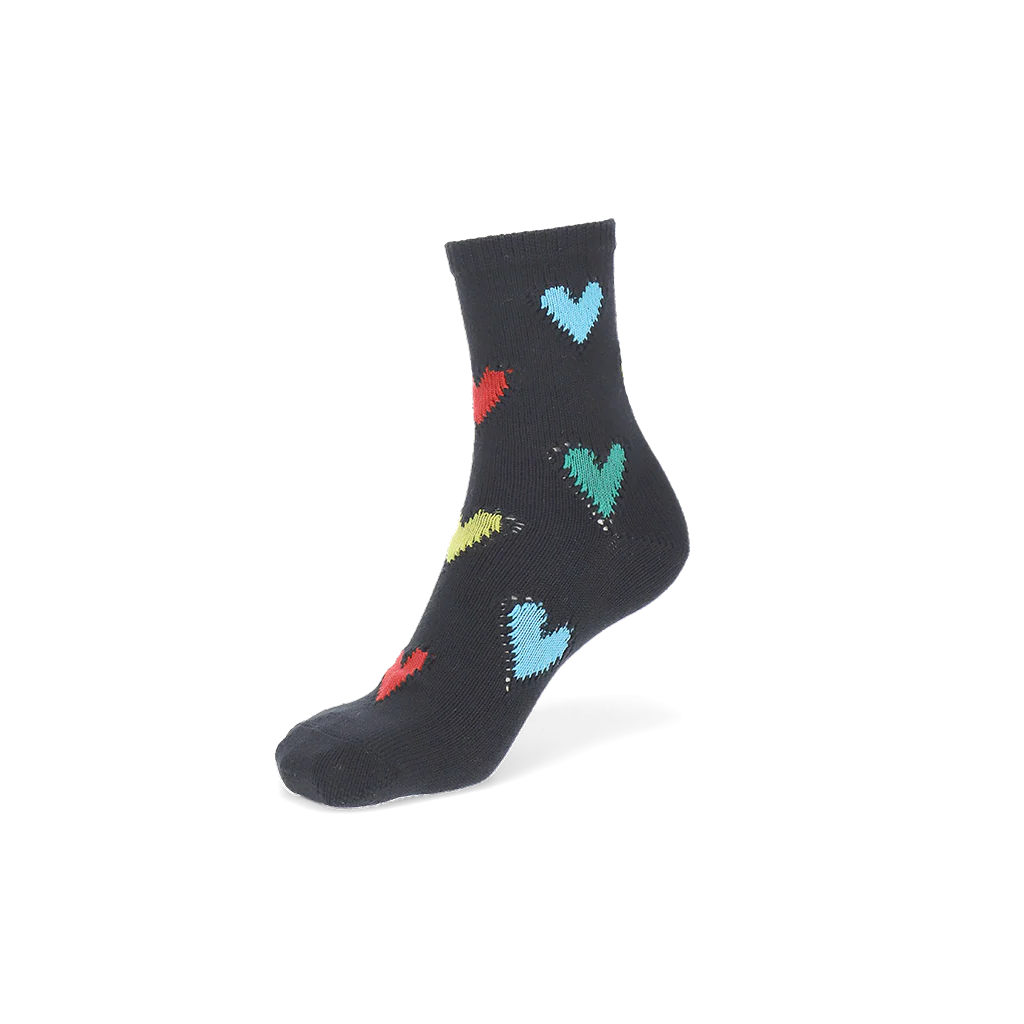 Crochet Heart Cotton Crew Socks - Image 4