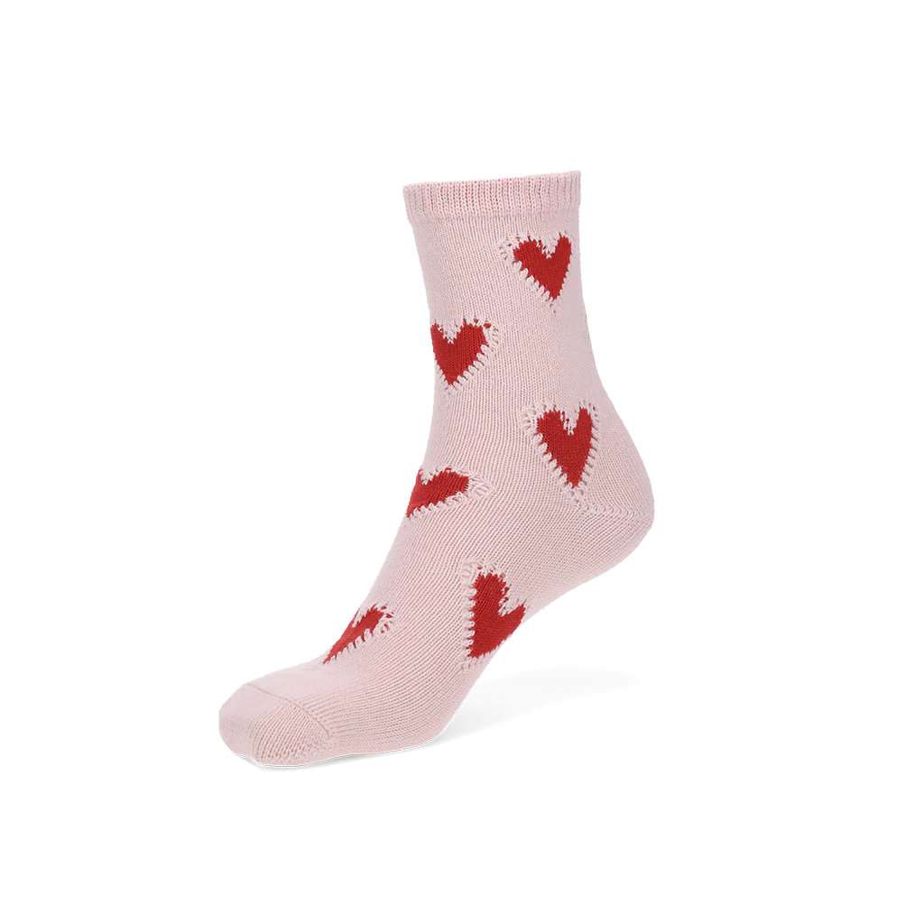 Crochet Heart Cotton Crew Socks - Image 5