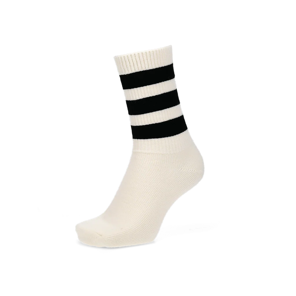 Fine Merino Tri-Stripe Ribbed Crew Socks - Image 4