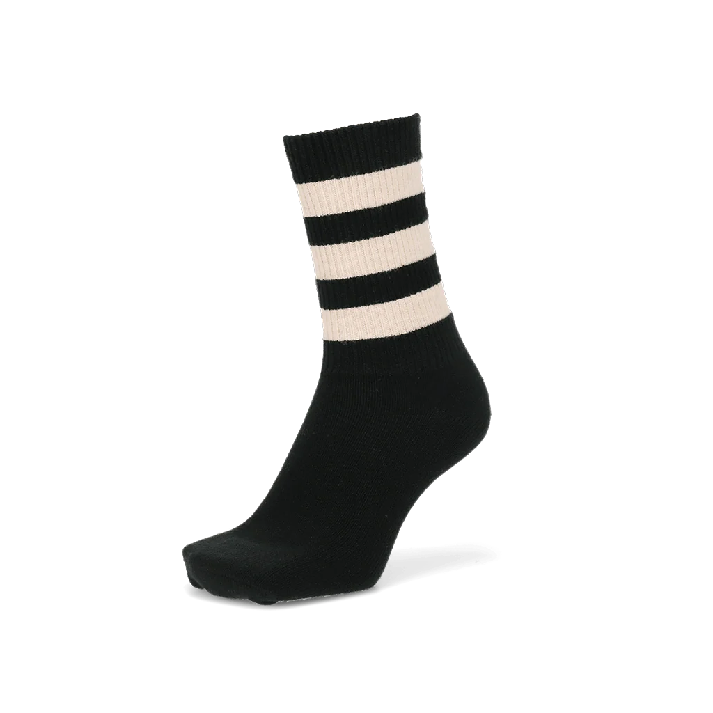 Fine Merino Tri-Stripe Ribbed Crew Socks - Image 5