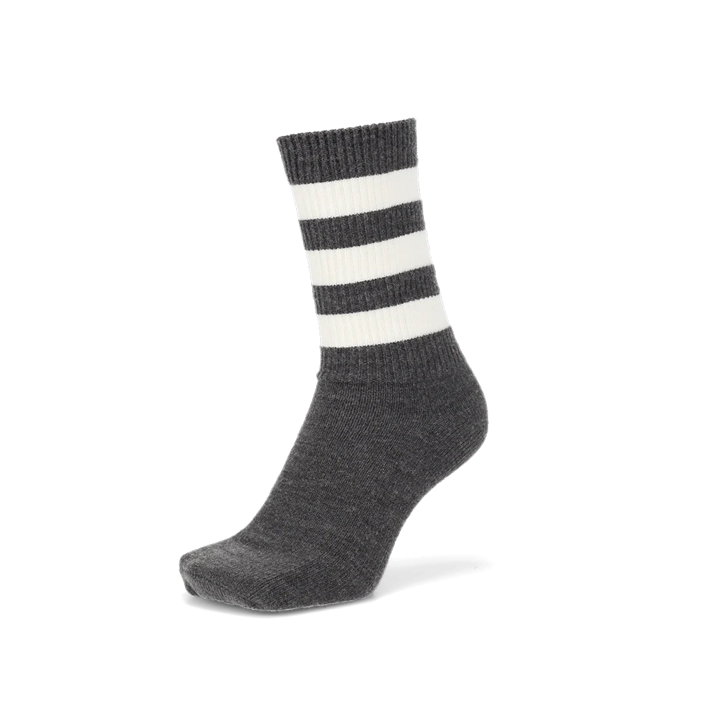 Fine Merino Tri-Stripe Ribbed Crew Socks - Image 6