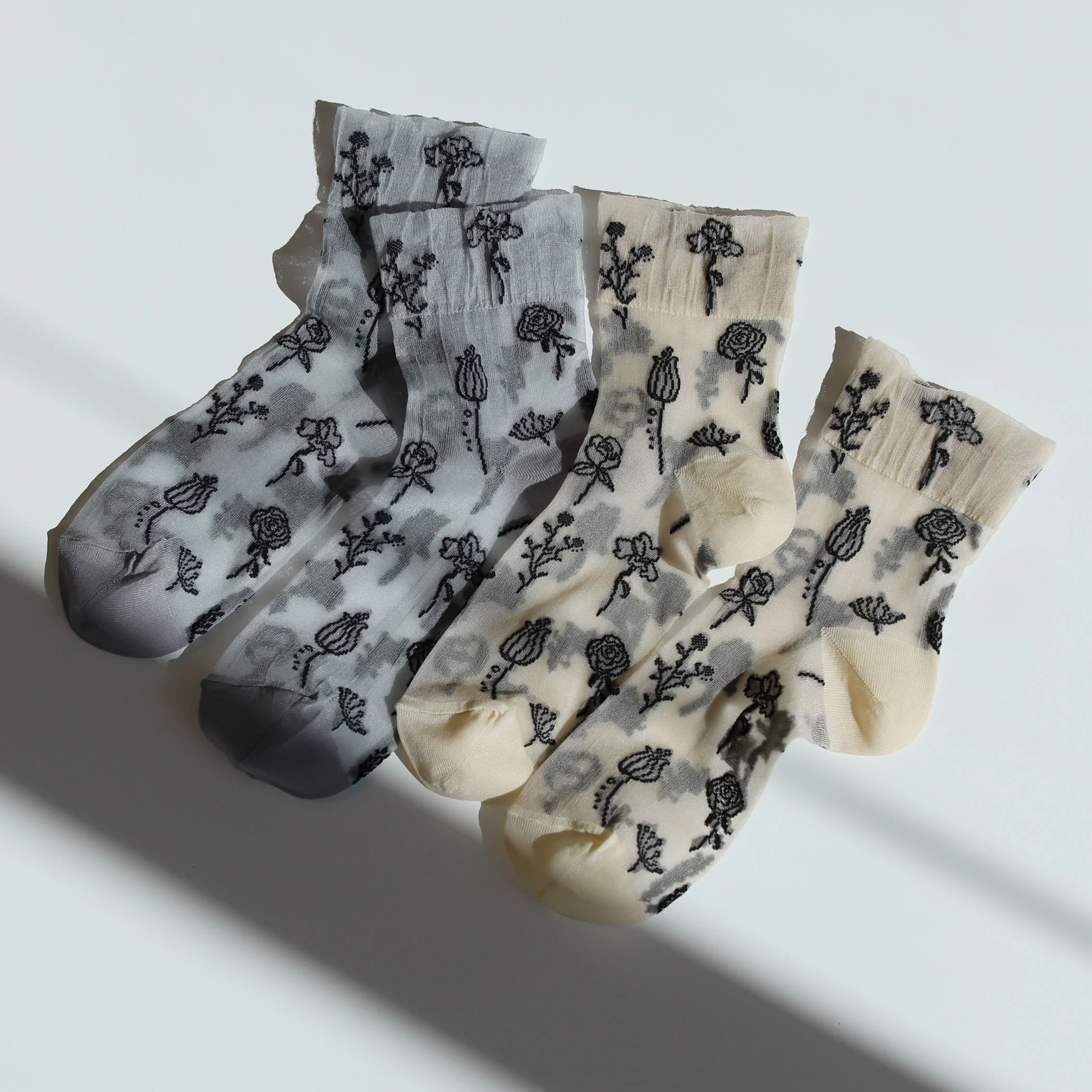 Floral Monotone Quarter Socks - Image 5