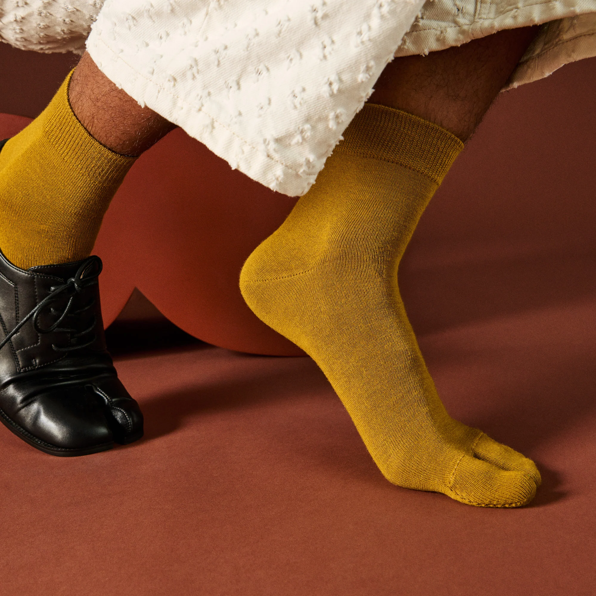 Heathered Merino Tabi Quarter Socks
