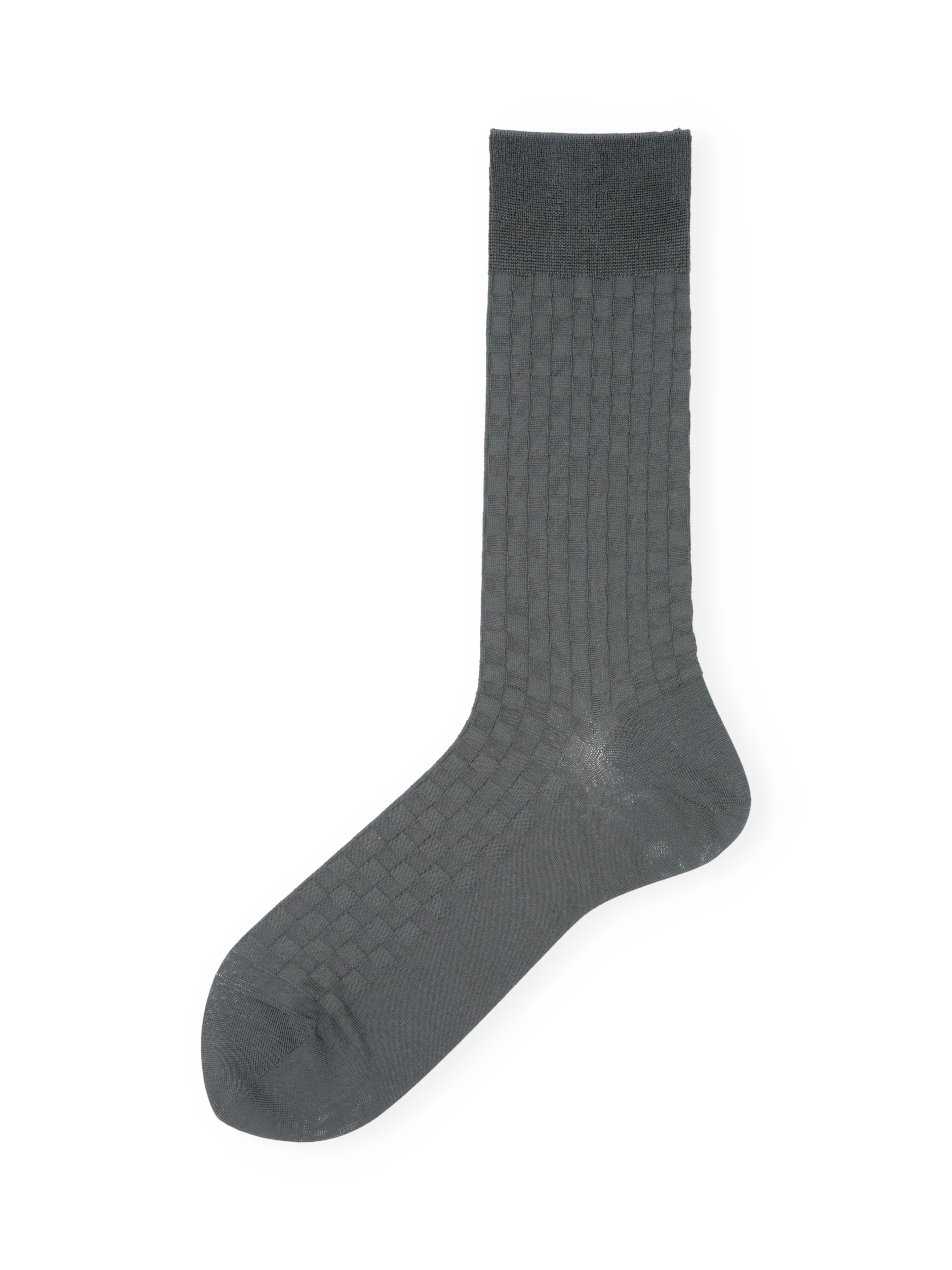 Ichimatsu Links-Knit Cotton Crew Socks - Image 4
