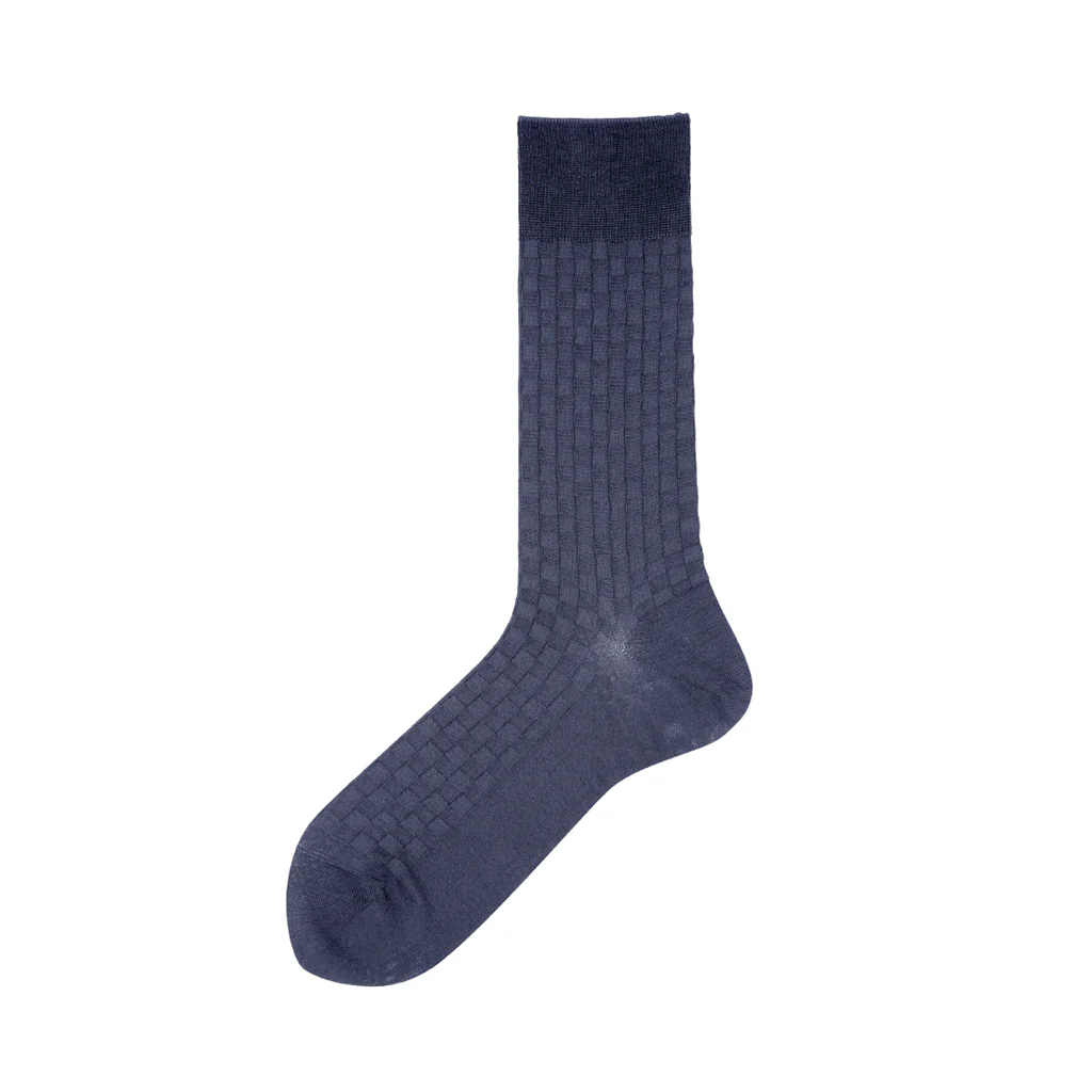 Ichimatsu Links-Knit Cotton Crew Socks - Image 5