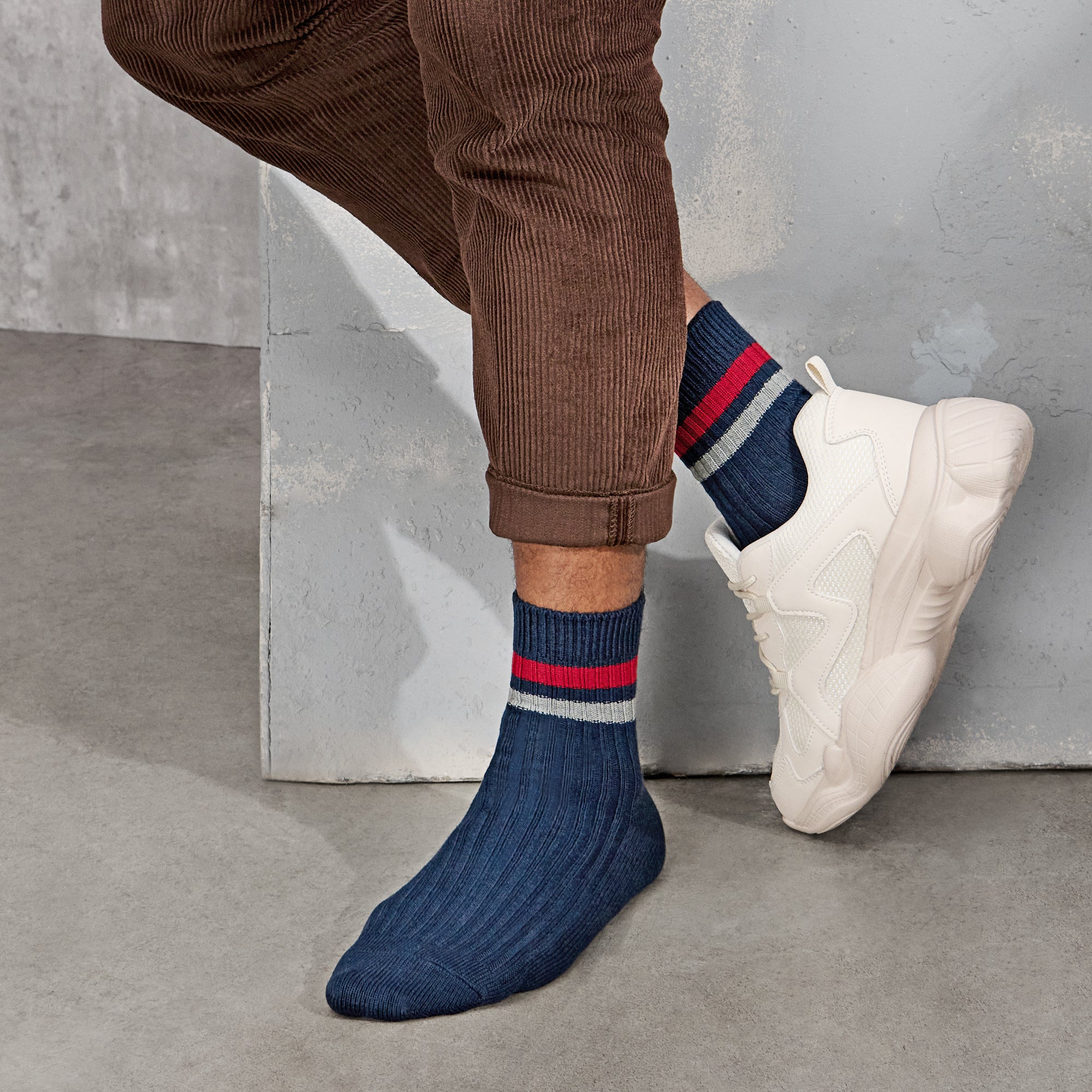 Striped Cotton Quarter Socks - Image 3