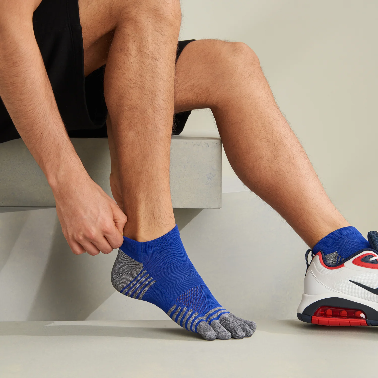Super Fit Grip Run Toe Socks
