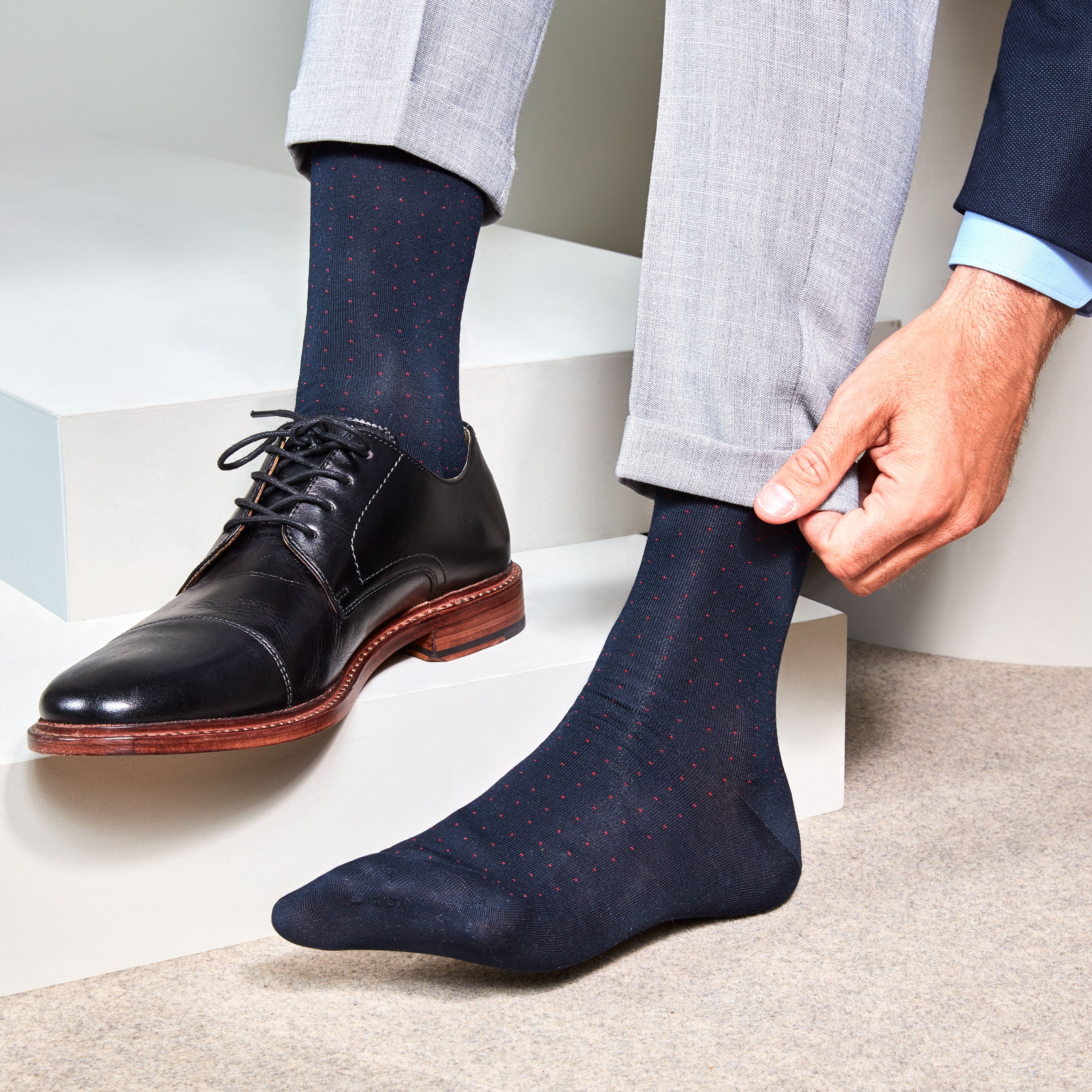 Plush Pin Cotton Crew Socks - Image 3