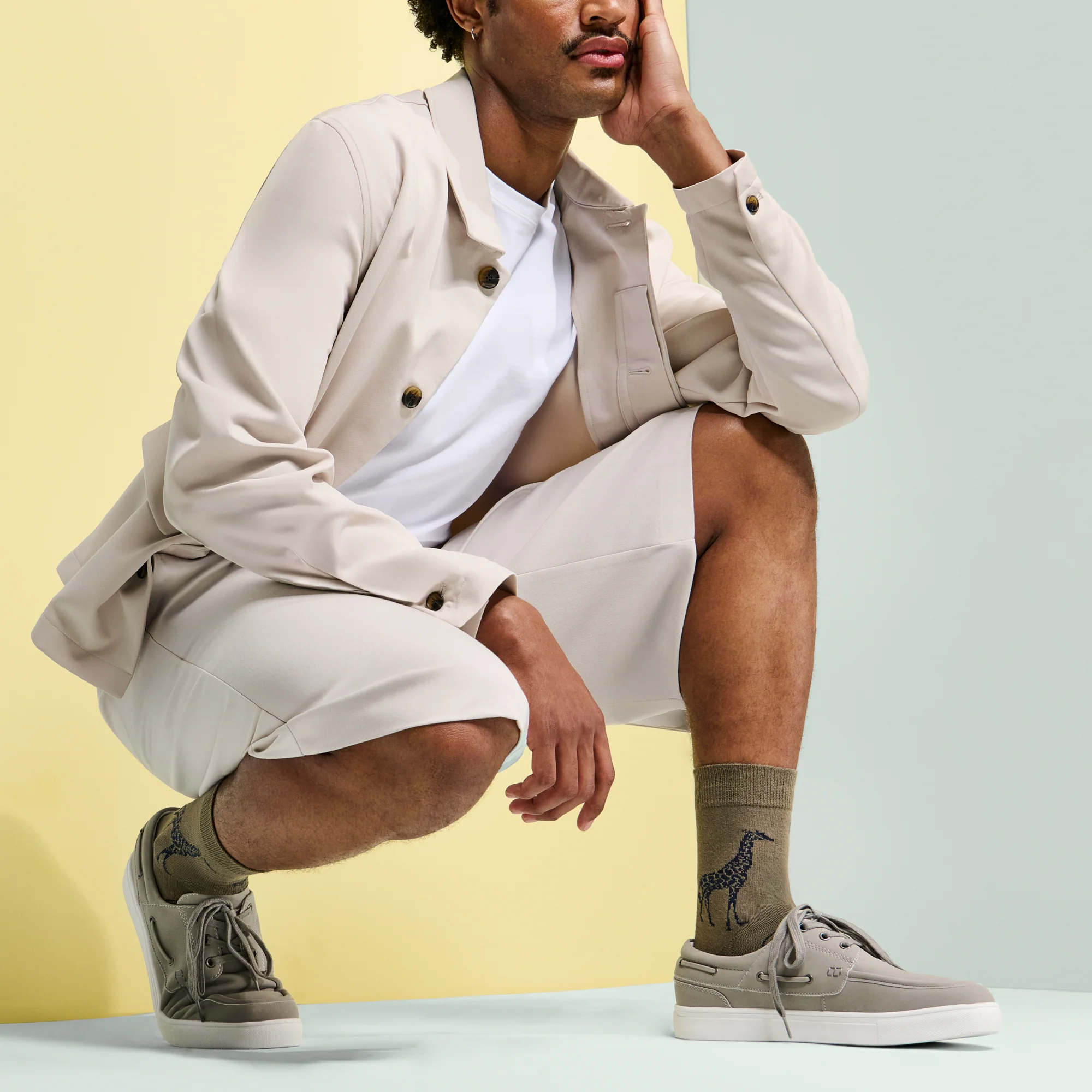 Savannah Cotton-Linen Crew Socks