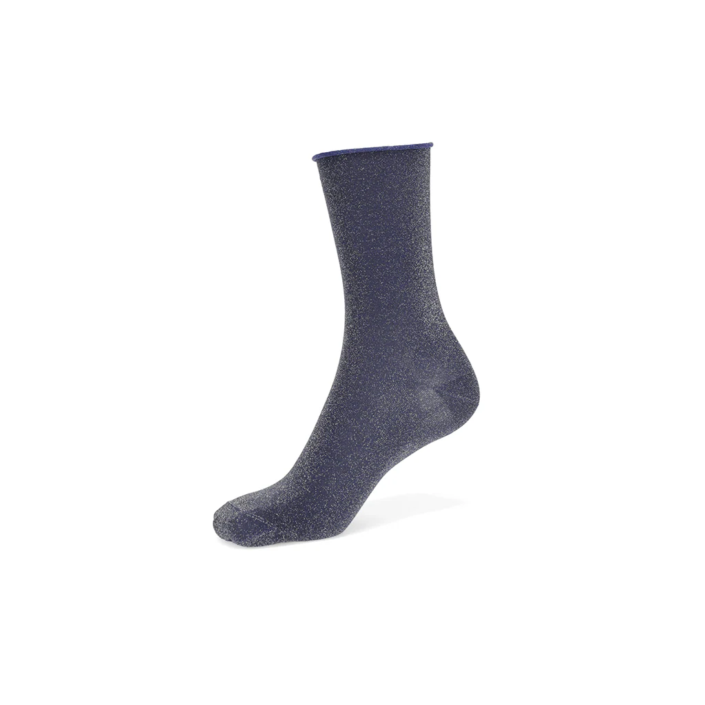 Soft Lamé Semi-Sheer Crew Socks - Image 10
