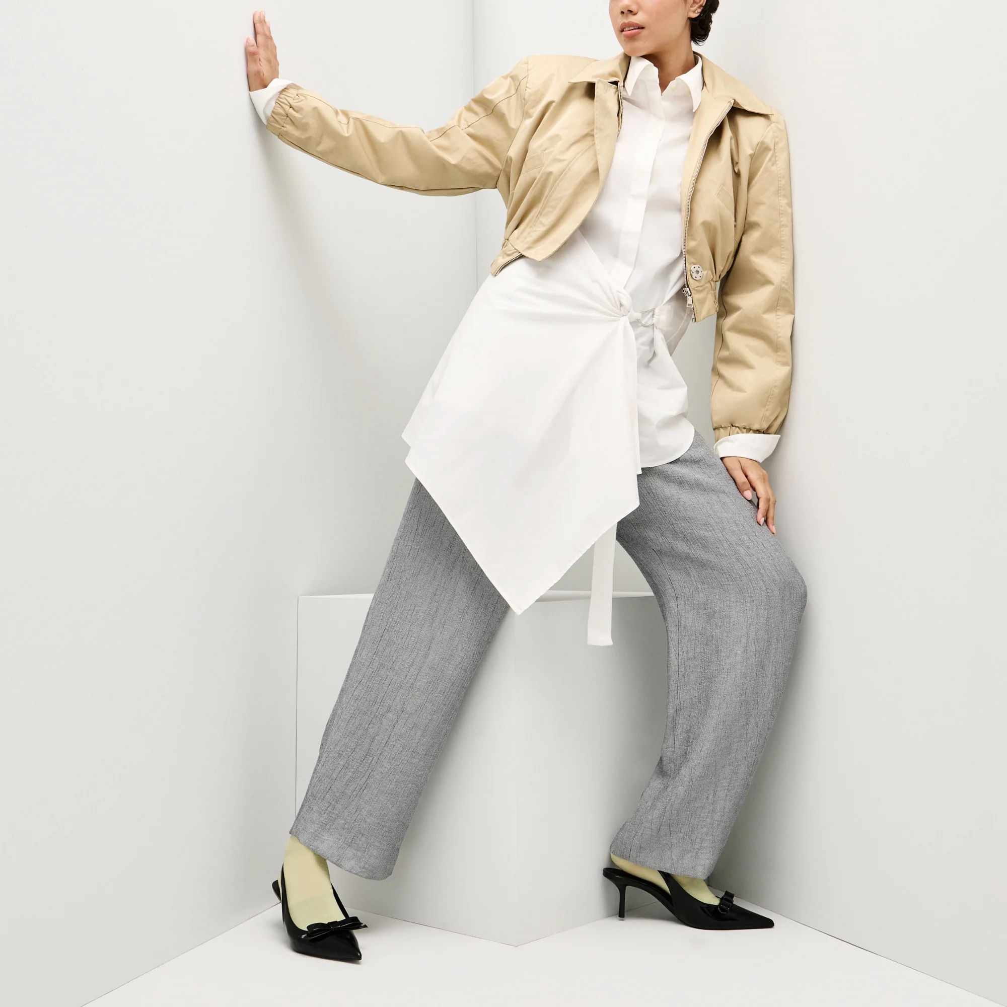 Soft Lamé Semi-Sheer Crew Socks - Image 3