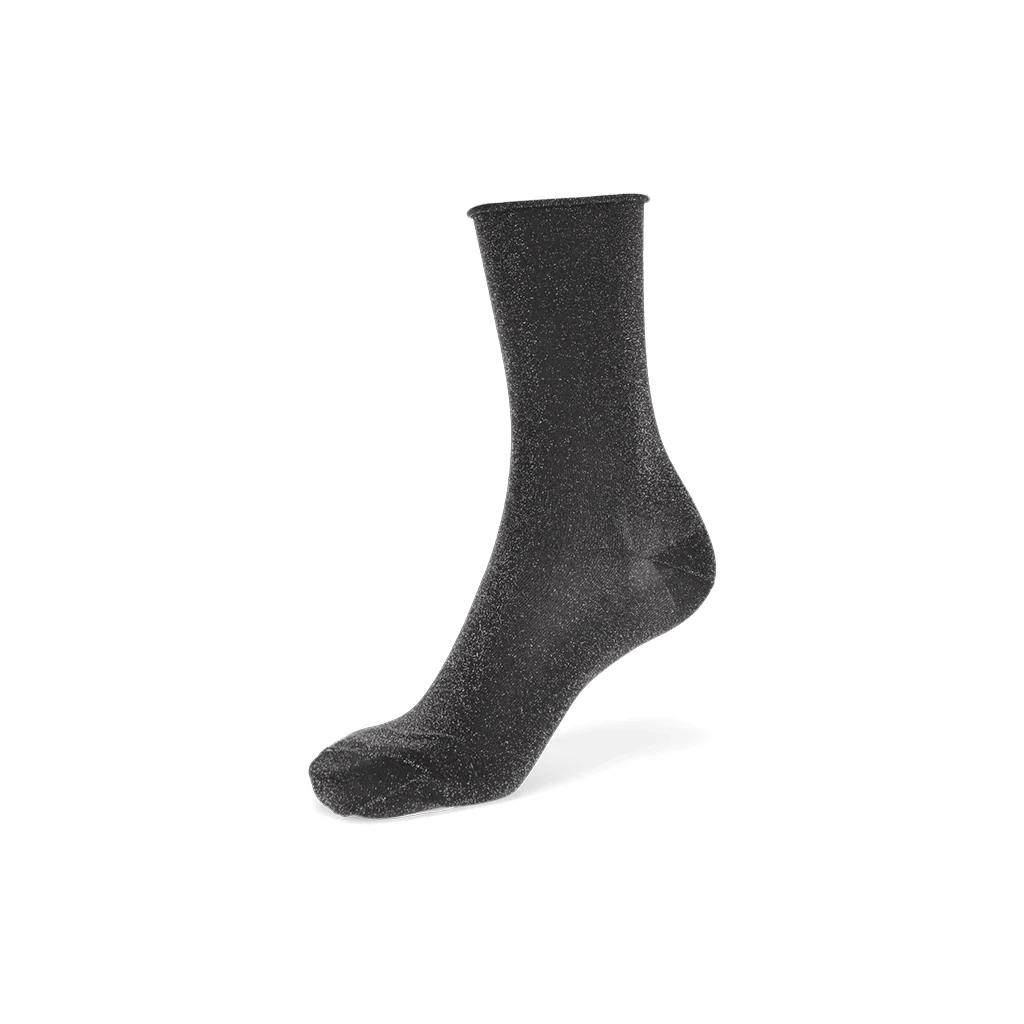 Soft Lamé Semi-Sheer Crew Socks - Image 6