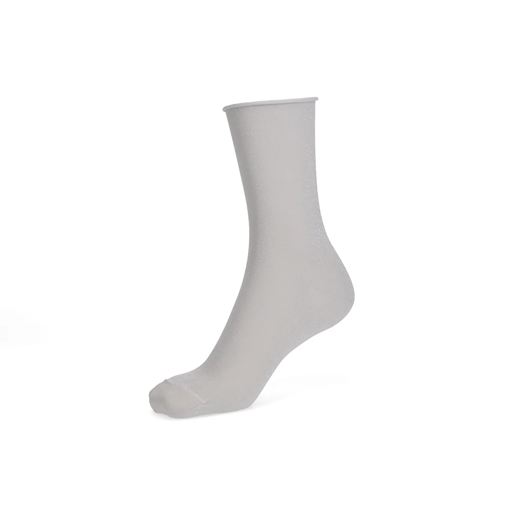 Soft Lamé Semi-Sheer Crew Socks - Image 7
