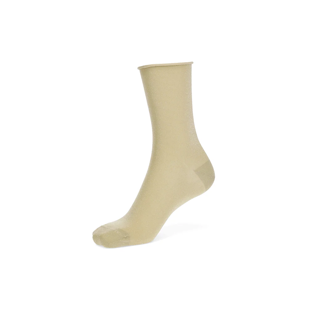 Soft Lamé Semi-Sheer Crew Socks - Image 8