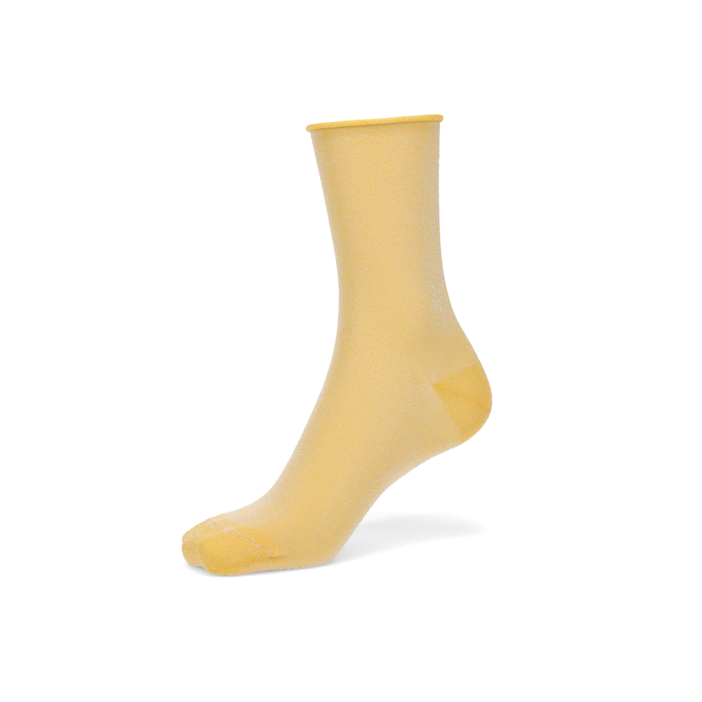 Soft Lamé Semi-Sheer Crew Socks - Image 9