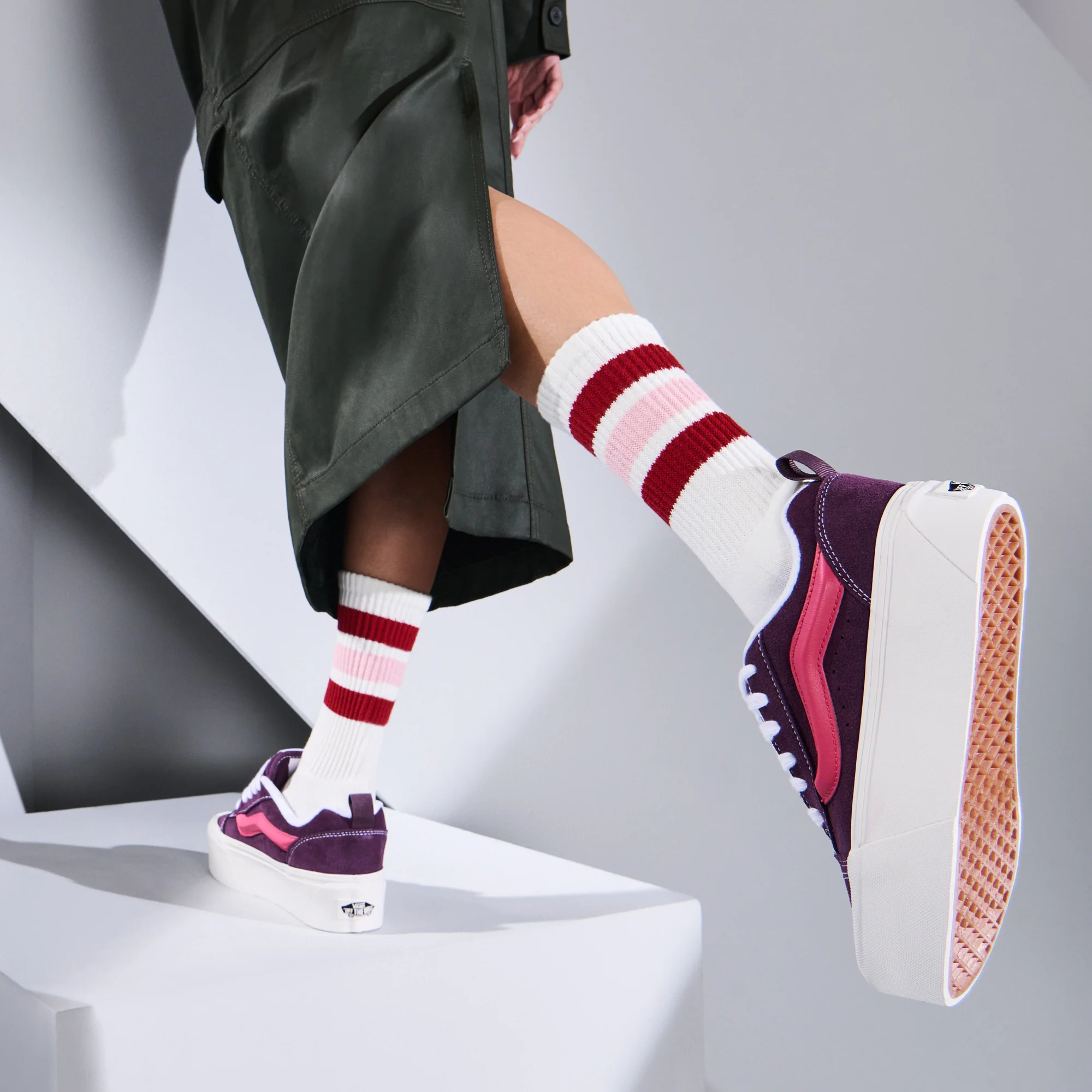 Sandwich-Stripes Cotton Pile Crew Socks - Image 2