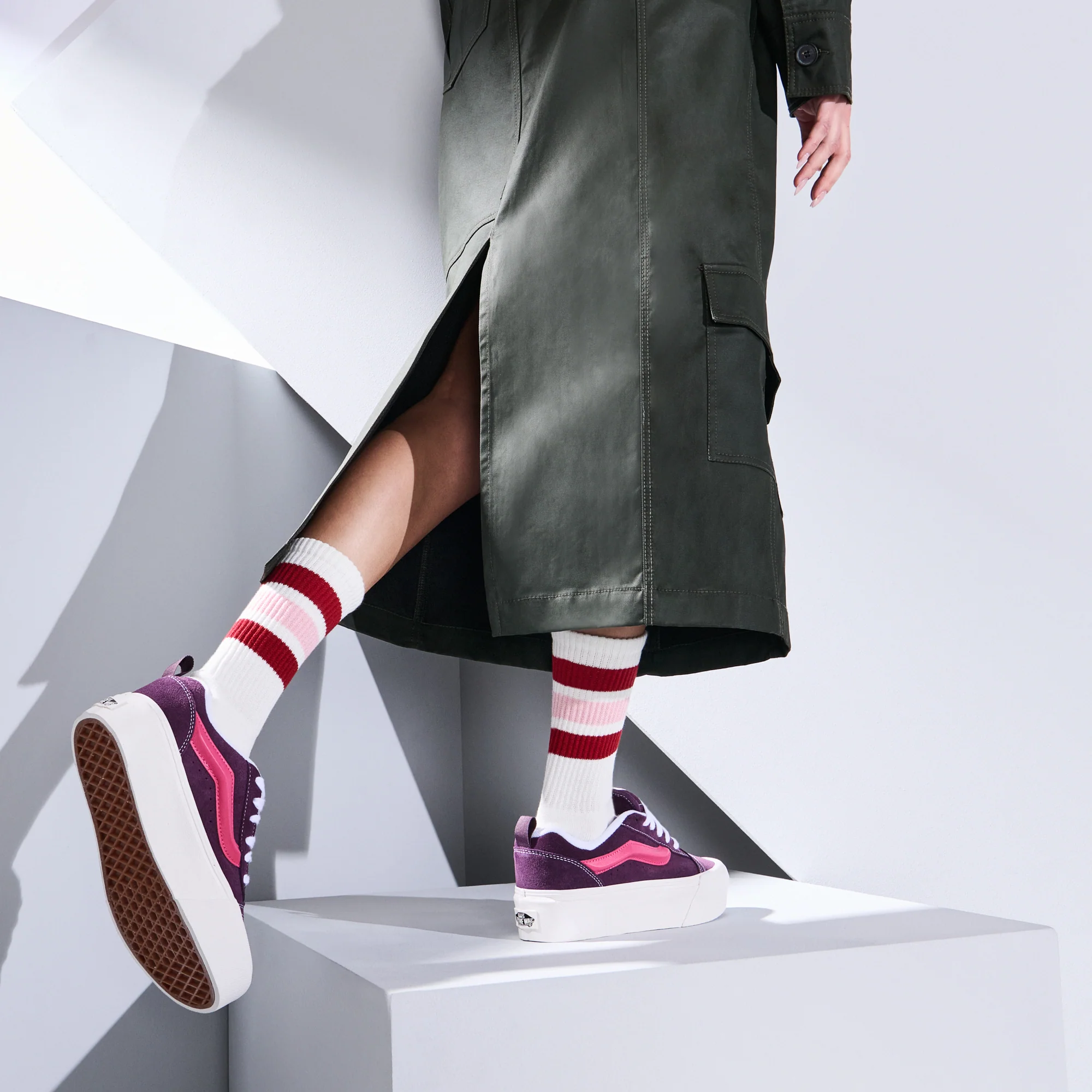 Sandwich-Stripes Cotton Pile Crew Socks - Image 3