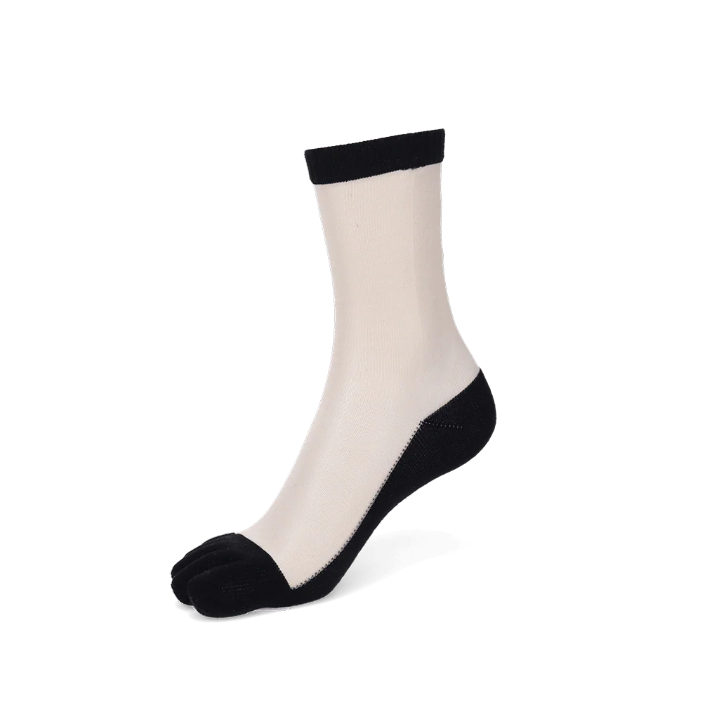 Two-Tone Toe Crew Socks - Image 4