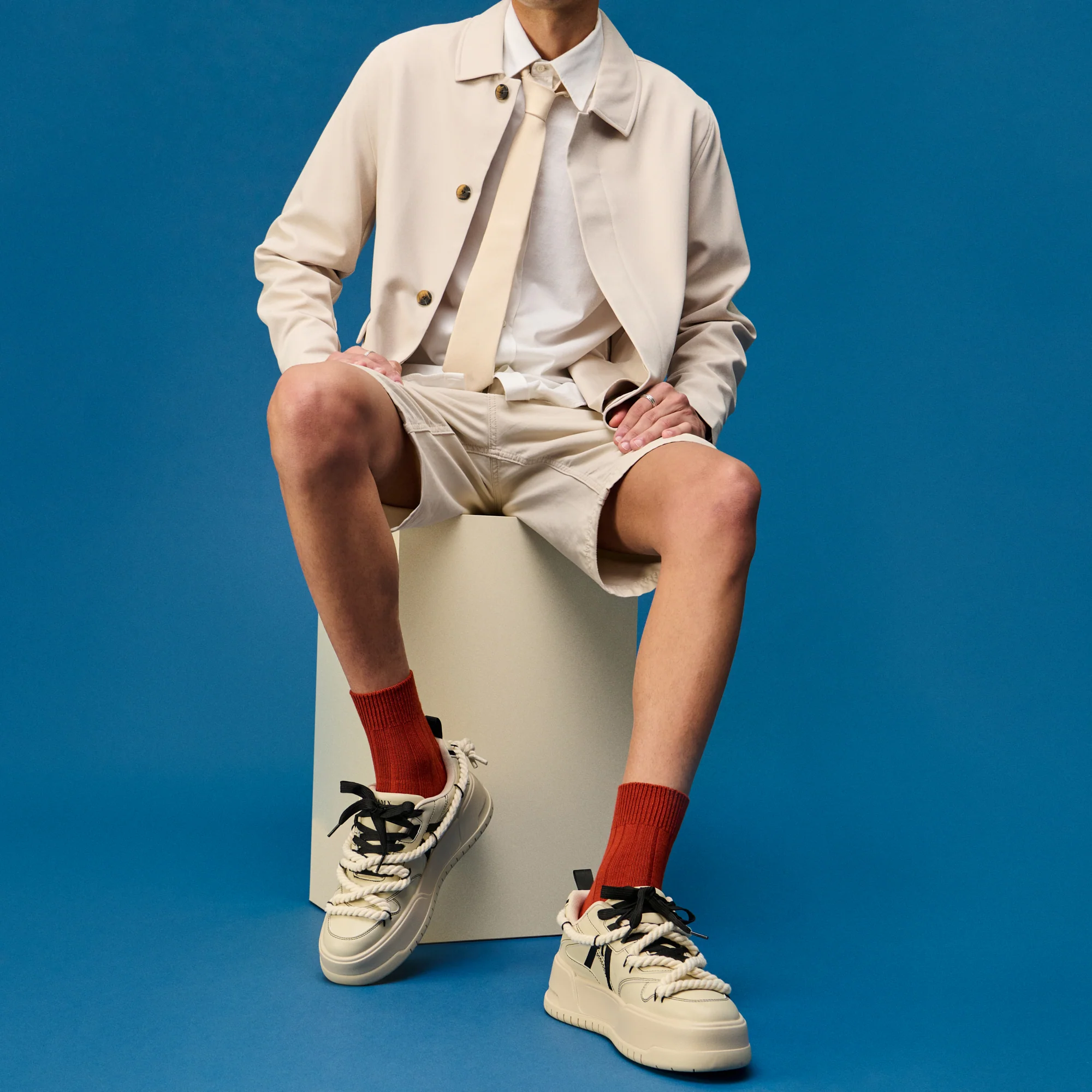 Wide-Ribbed Cotton Quarter Socks - Image 2