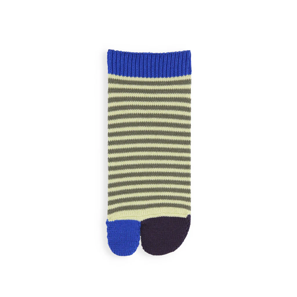 Striped Cotton Tabi Ankle Socks - Image 4